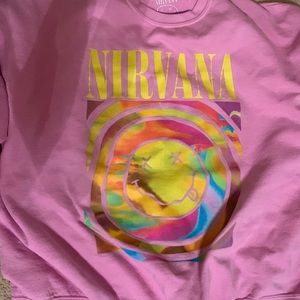 urban outfitters pink nirvana sweatshirt in size s/m slightly worn